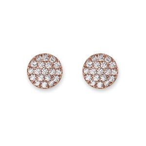 Bianc Rose Gold pave disc stud earrings