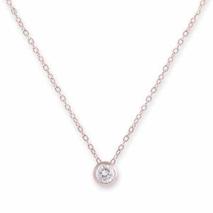 Bianc Briller Cubic Zirconia bezel set pendant necklace rose gold