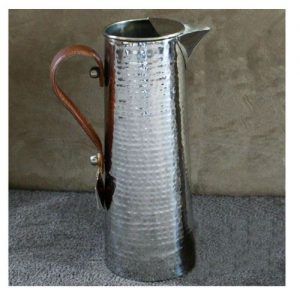 Stainless Steel water jug with leather handle