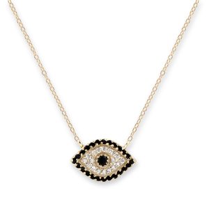 Bianc Gold Cubic Zirconia Evil Eye Necklace