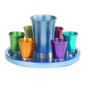 Yair Emanuel Anodized Aluminum Kiddush Set