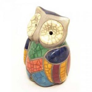 Large African Raku Pottery Owl