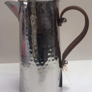 Small Hammered Jug with Leather Handle