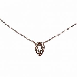 Duck & Sparrow Tear drop necklace rose gold