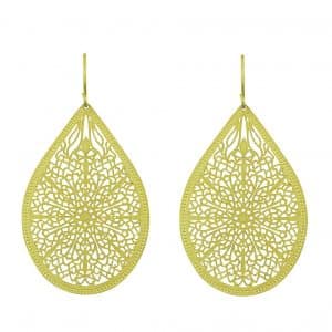 Duck & Sparrow Rain large earrings gold laser cut
