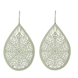 Duck & Sparrow Rain large earrings silver laser cut