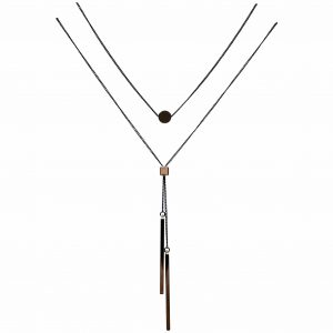 Duck & Sparrow Balance necklace gold and black- double strand