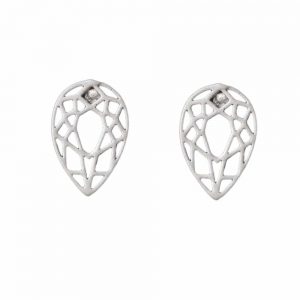 Duck & Sparrow Tear studs silver matte silver plated brass