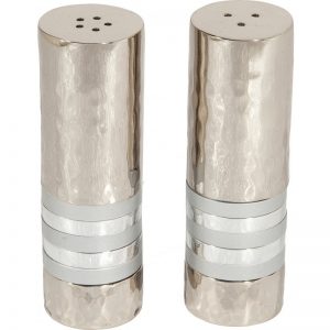 Yair Emmanuel Silver Rings Salt and Pepper set