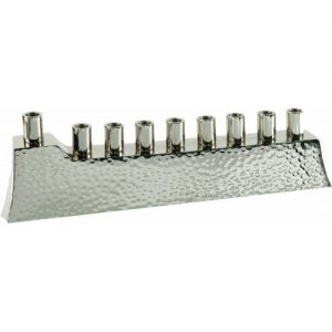 Yair Emanuel Hanukkah Menorah - Hammer Work + Branches - Aluminium