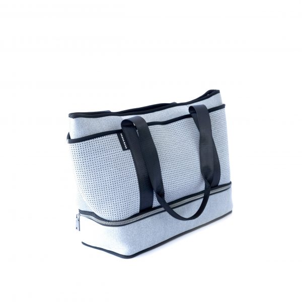 Prene Bag- Sunday Bag / Baby Bag / Travel Bag Neoprene Tote Light Grey Marle