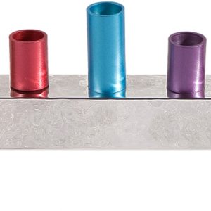 Yair Emanuel Hanukkah Menorah - Strip + Hammer Work - Multicolor