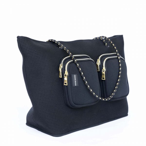 The Bec Bag - Rebecca Judd X PRENE Neoprene Tote Bag - Black/Gold