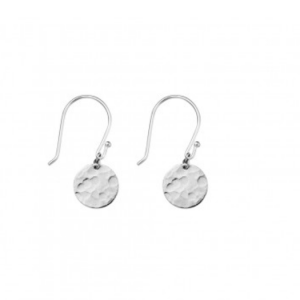 Sterling Silver and gold plated hammered  disc earring