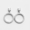 Sterling Silver Stud Cubic Zirconia Circle Earring