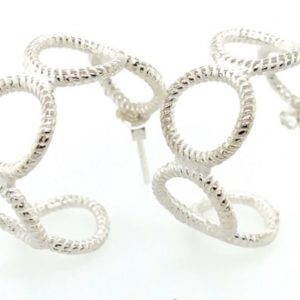 Sterling Silver Stud Cut Out Circles Earring