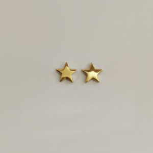 Sterling Silver and Gold Plated Star Stud Earing