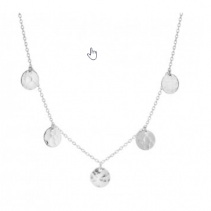Sterling Silver hammered 5 disc necklace