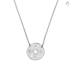 Sterling Silver with compass pendant necklace