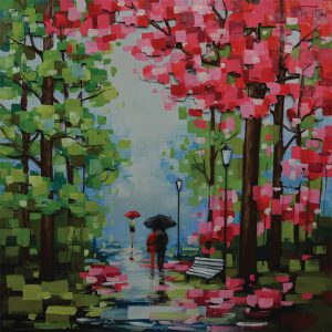 Couple Stroll  100x100cm