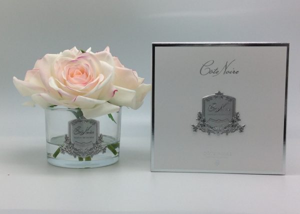 Cote Noire Five Rose Pink Blush clear glass with silver crest