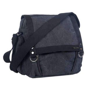 Black Small Canvas Messenger