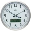 35cm Metal Wall Clock with LCD Display