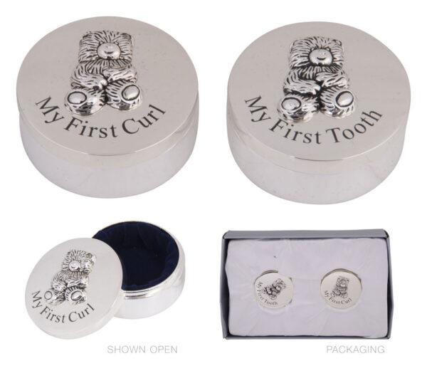 Silver Bear 1st Tooth Curl Box