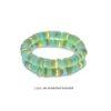 Gold and Turquoise Shell heishi strung stretch bracelet
