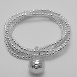 Sterling Silver Bracelet strand with hammer ball