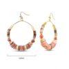 Gold and Coral Shell beads and with natural stones earrings