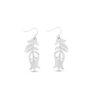 Silver Stainless steel flower design drop earrings