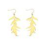 Gold leaf design drop earrings