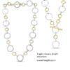 Silver and Gold Metal ring and bar closure necklace