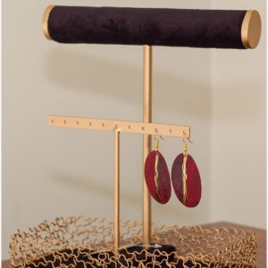 Jewellery Bracelet Earring Stand 2 Tier Gold and Black