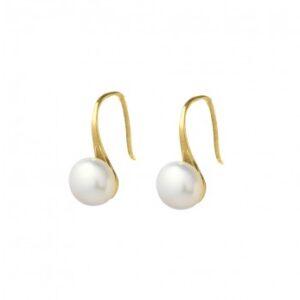 Gold Plated Sterling Silver fresh water pearl hook earring