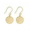 Gold Plated Sterling silver detailed drop earrings