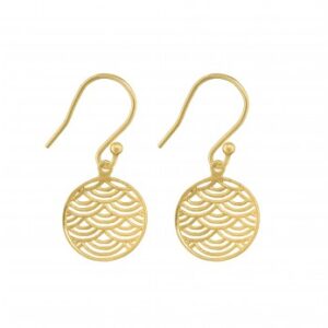 Gold Plated Sterling silver detailed drop earrings