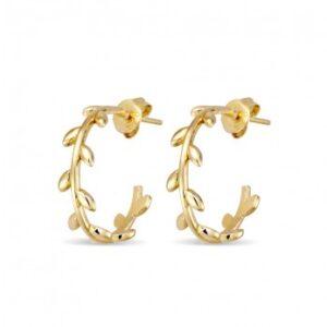 Gold Plated Sterling Silver vine hoop earring