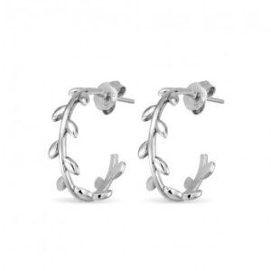 Sterling Silver vine hoop earring