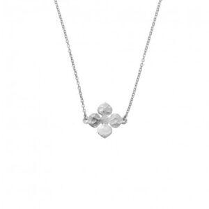 Sterling silver necklace with hammered four point pendant