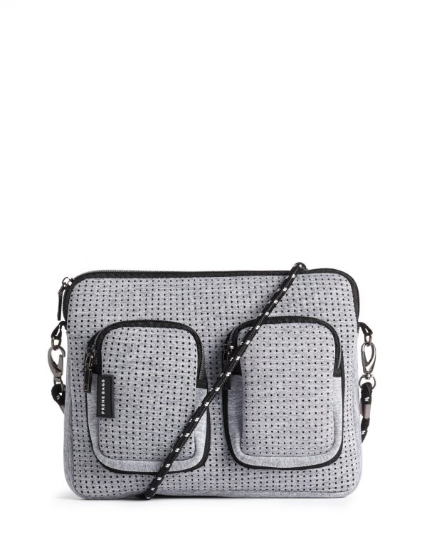 The West Coast Crossbody Bag - Rebecca Judd x Prene (LIGHT GREY MARLE / SILVER) Neoprene Crossbody / Hand Bag