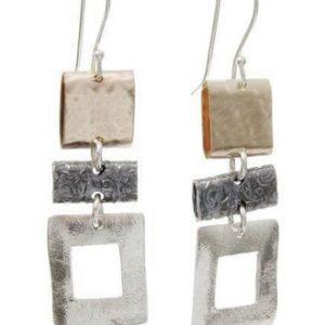 Handmade Israeli  Sterling Silver, Gold Filled Earrings