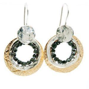Handmade Israeli  Sterling Silver, Gold Filled Earrings