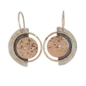 Handmade Israeli  Sterling Silver, Gold Filled Earrings