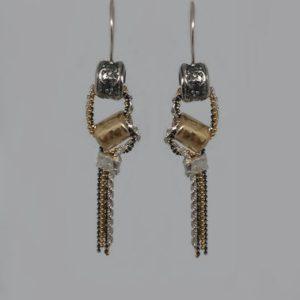 Handmade Israeli  Sterling Silver, Gold Filled Earrings