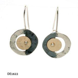 Handmade Israeli  Sterling Silver, Gold Filled Earrings