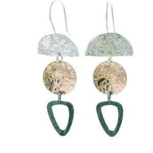 Handmade Israeli  Sterling Silver, Gold Filled Earrings