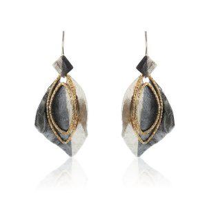 Handmade Israeli  Sterling Silver, Gold Filled Earrings
