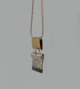 Handmade Israeli  Gold filled and sterling silver necklace